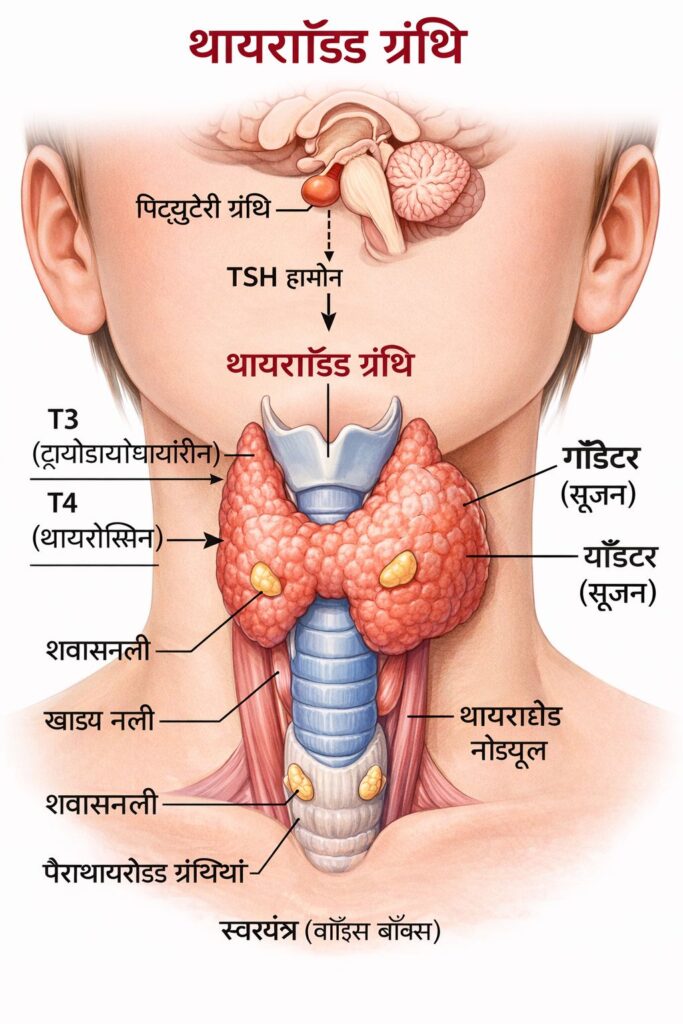 Thyroid Kya Hai – थायराइड ग्रंथि का मेडिकल चित्र