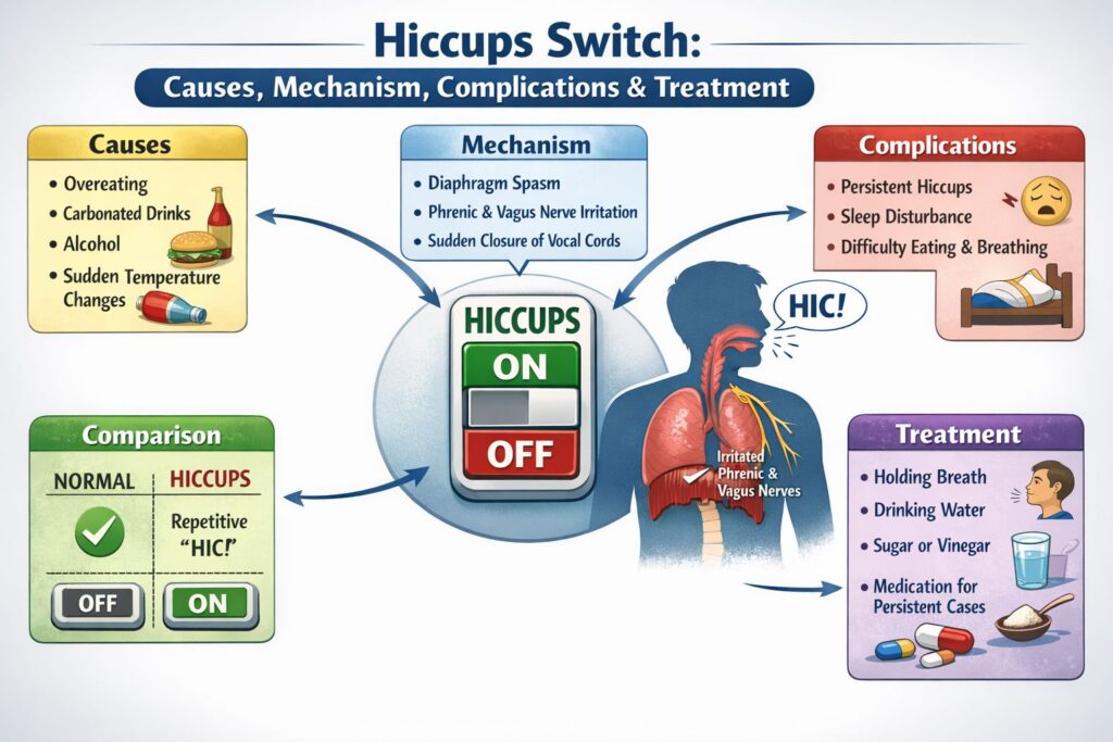 Hiccups Mechanisms, Symptoms, 